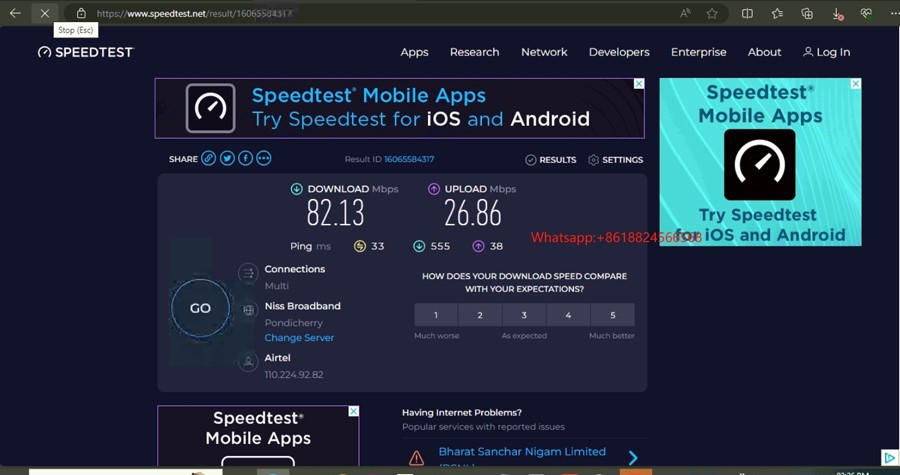 Fiber optic connection is slow